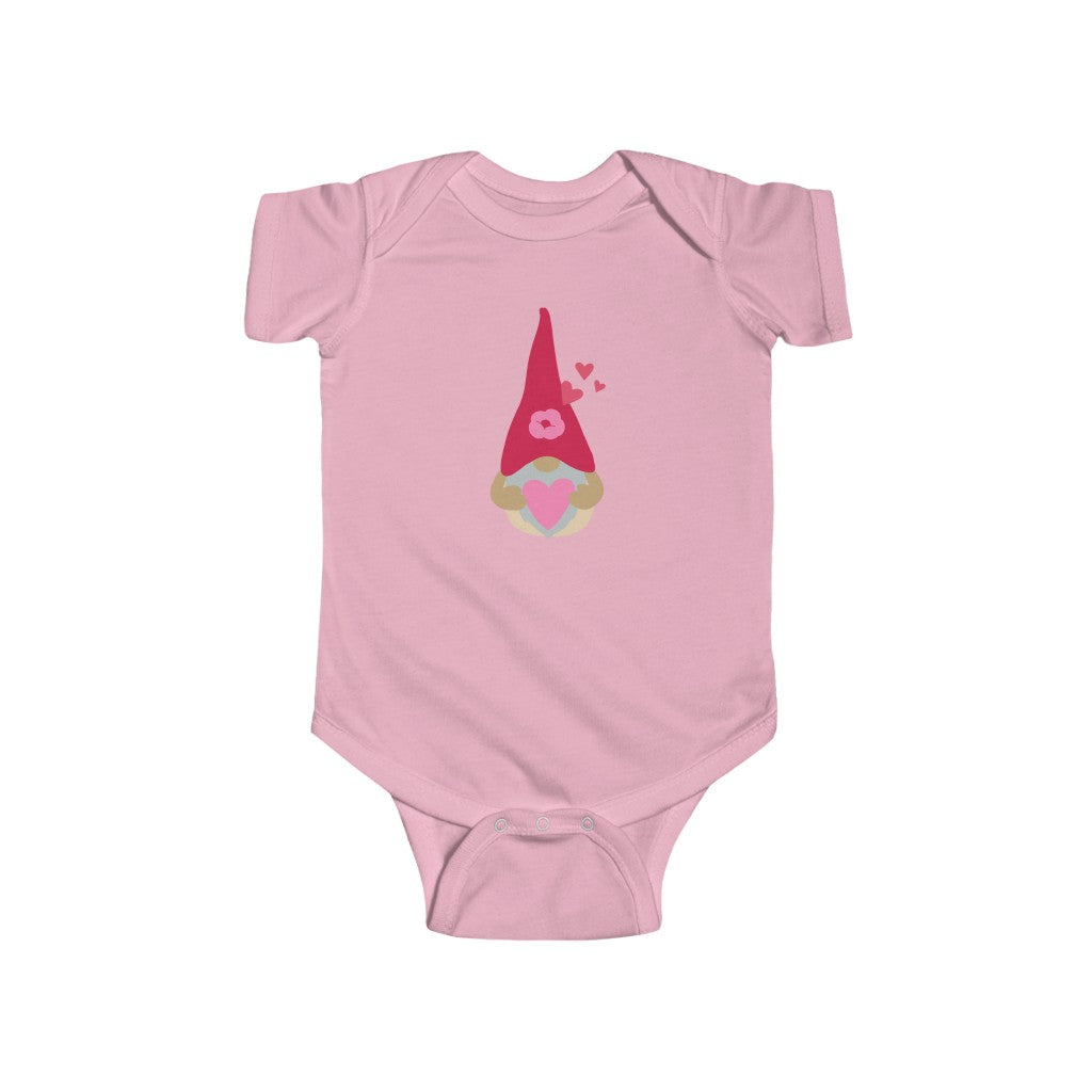 My Littlest Gnome has my Valentine's Heart Infant Fine Jersey Bodysuit