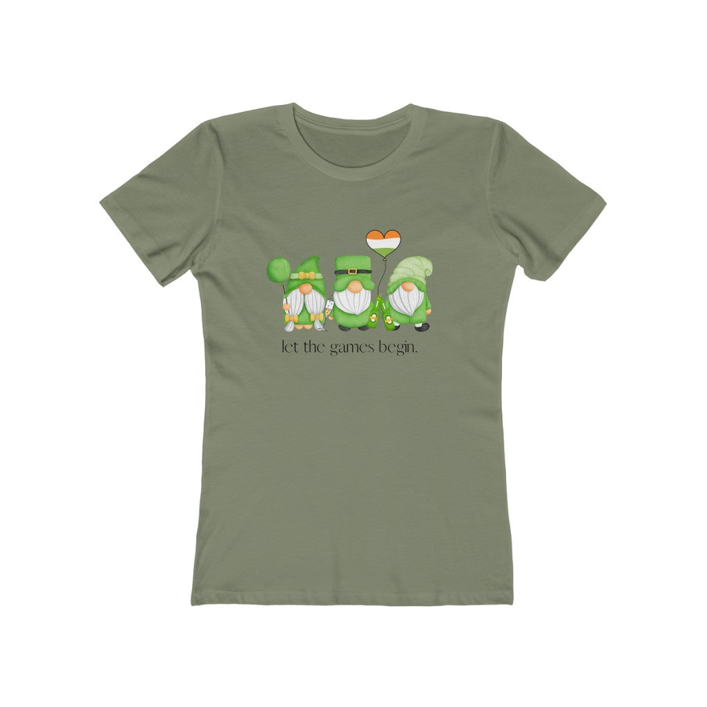"Let the Games Begin" Women's Slim Fit Cotton Tee