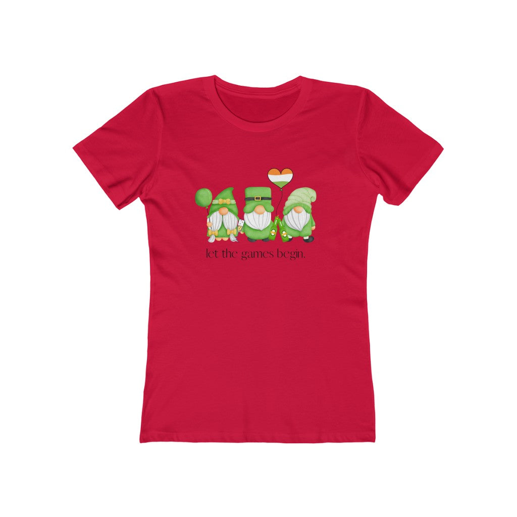 "Let the Games Begin" Women's Slim Fit Cotton Tee
