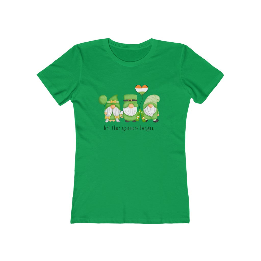"Let the Games Begin" Women's Slim Fit Cotton Tee