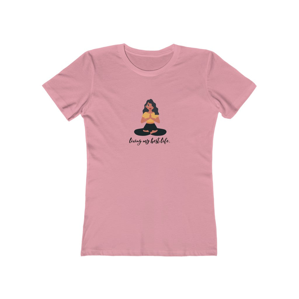 "Living my best life" Yoga Women's Slim Fit Cotton Tee