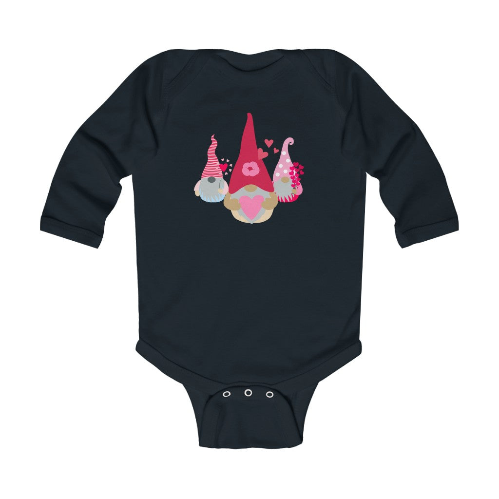 Valentine's Hearts, Balloons & Gnomes Infant Long Sleeve Bodysuit