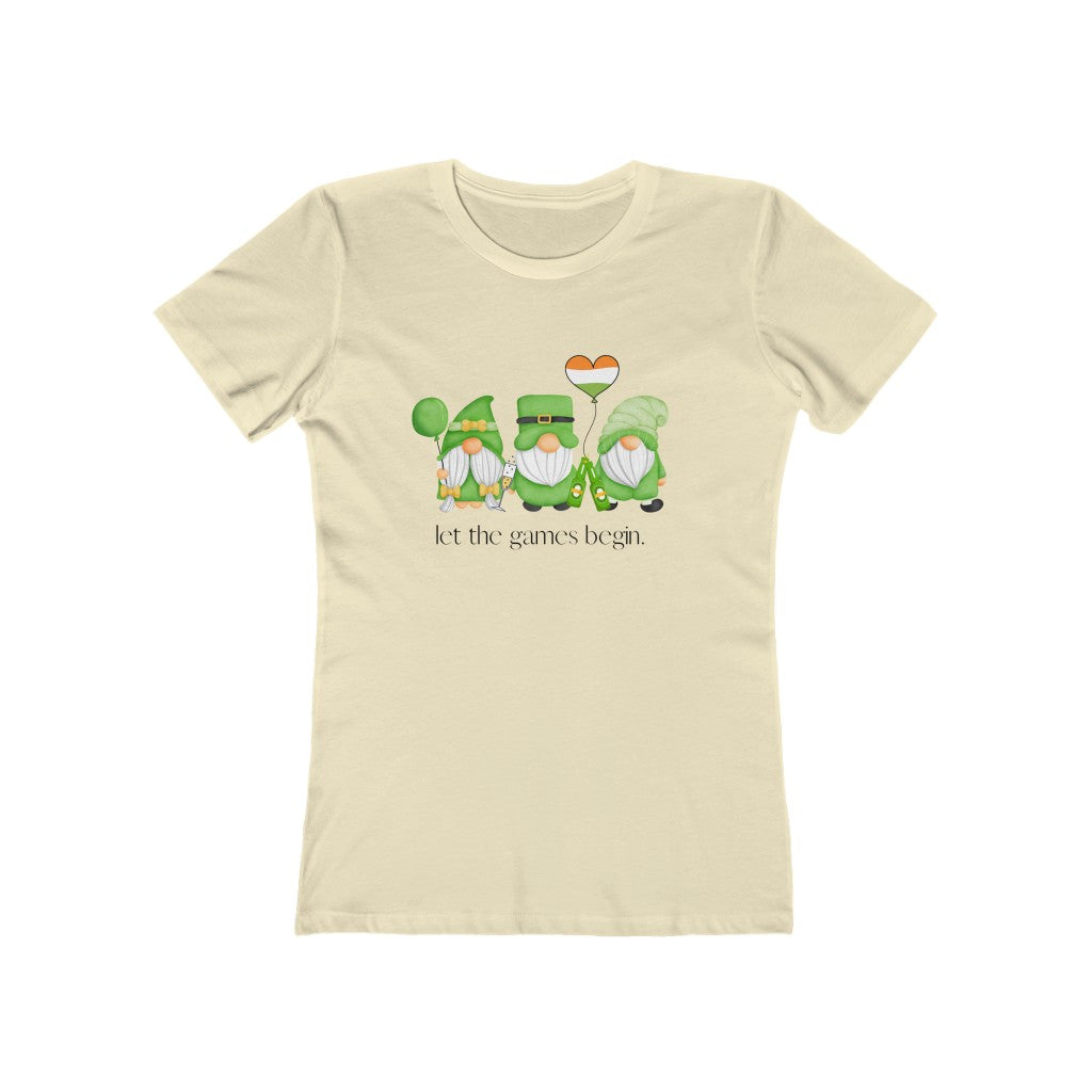 "Let the Games Begin" Women's Slim Fit Cotton Tee
