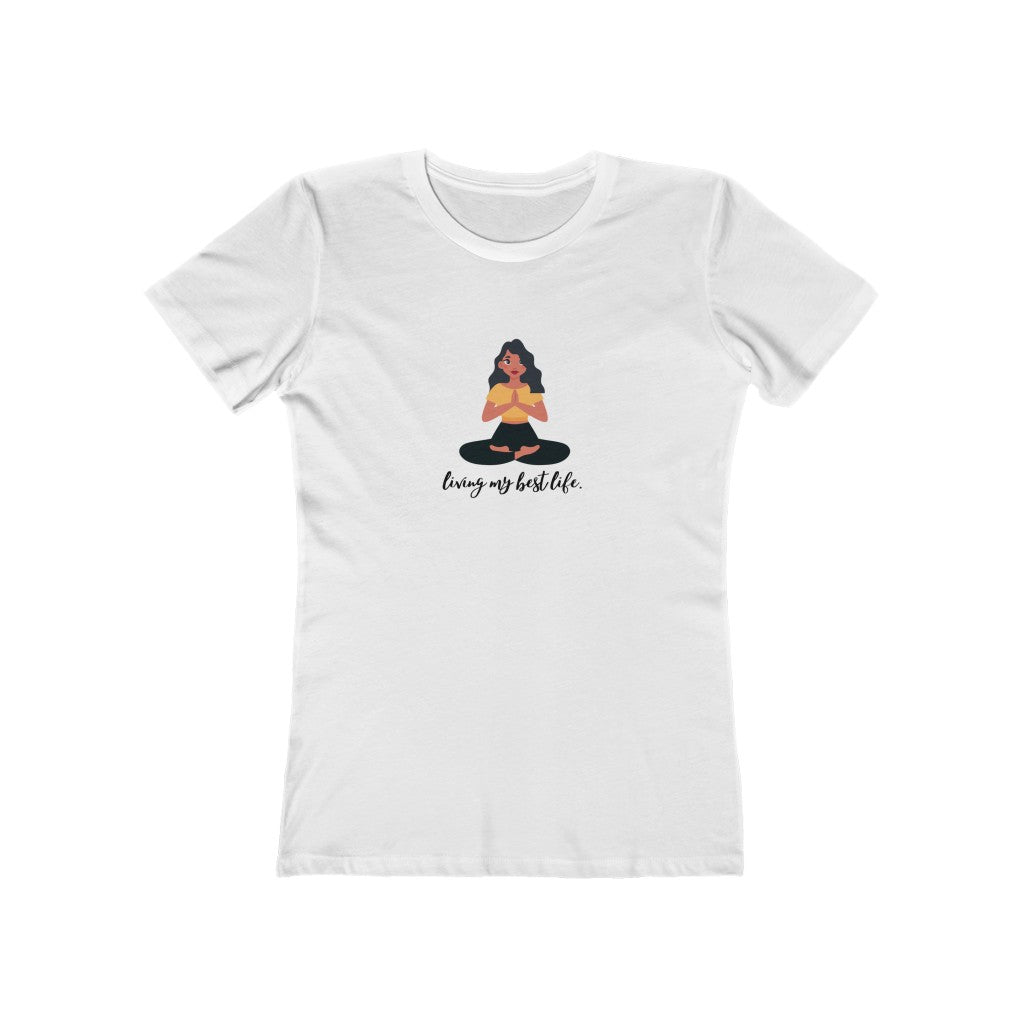 "Living my best life" Yoga Women's Slim Fit Cotton Tee