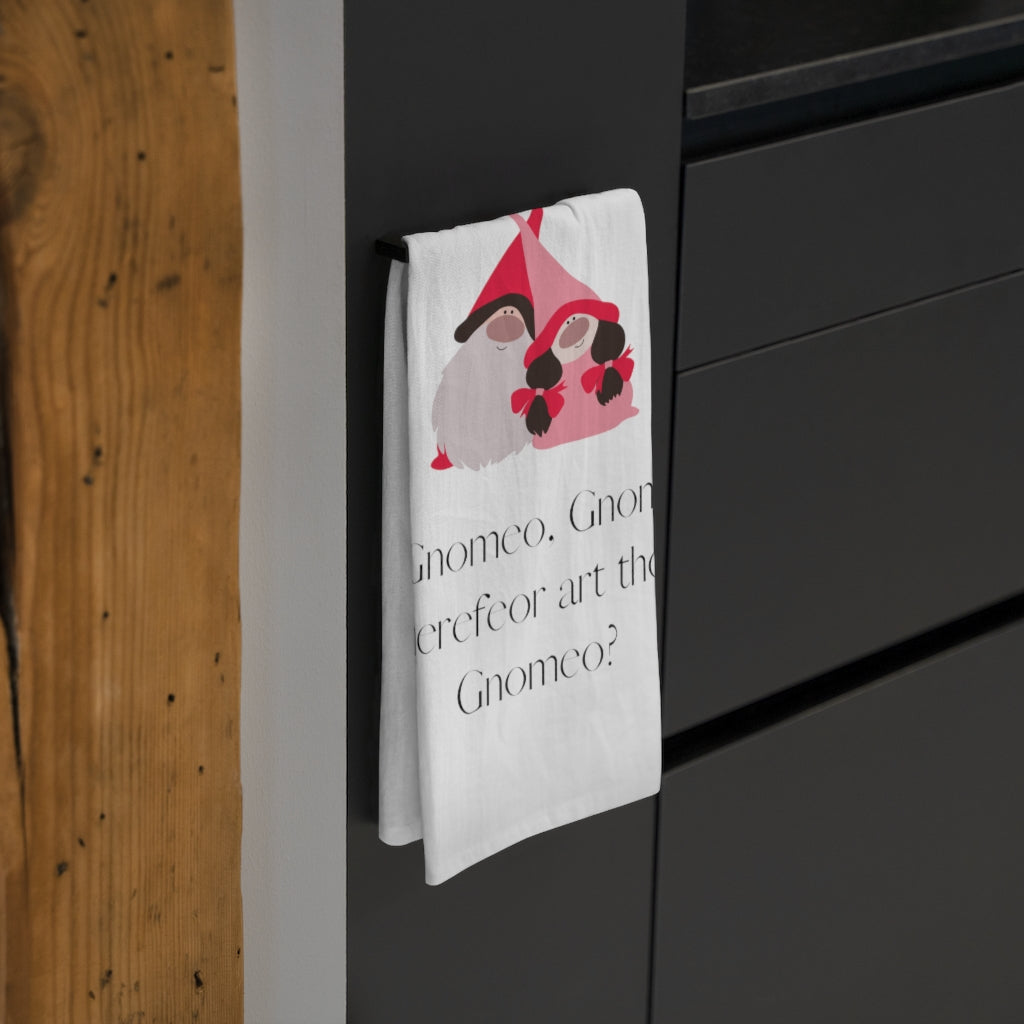 Valentine's Holiday SPECIAL! "Gnomeo, Gnomeo, wherefore art thou?" Tea Towel
