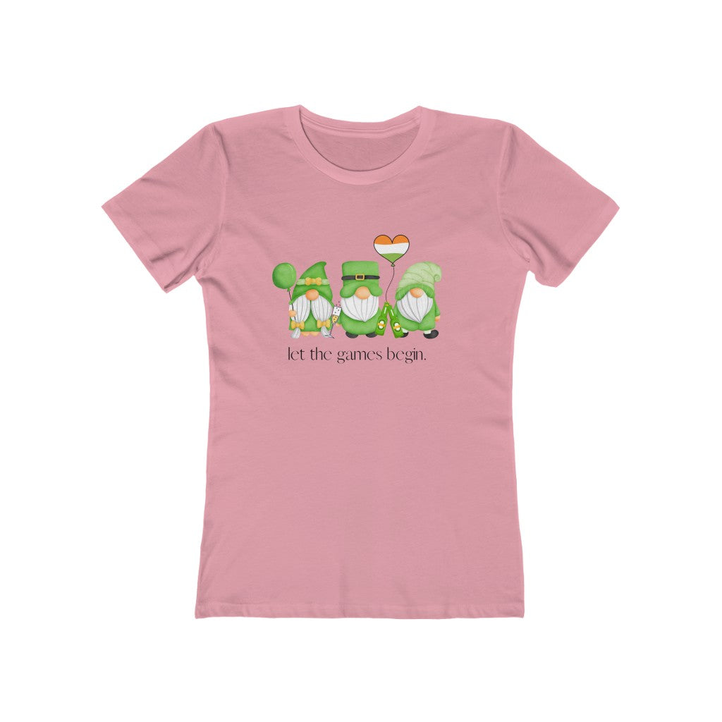 "Let the Games Begin" Women's Slim Fit Cotton Tee