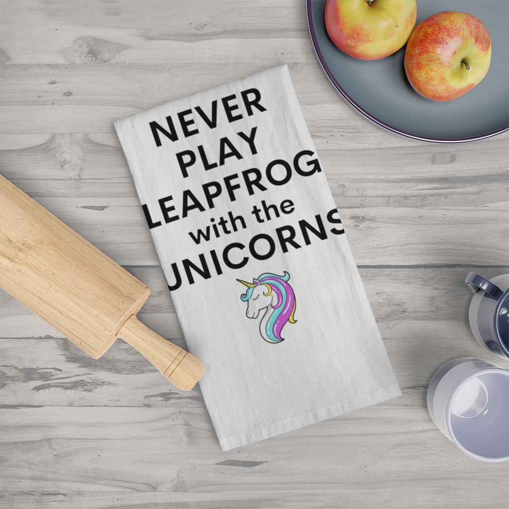 Never Play Leapfrog with the Unicorns Tea Towel