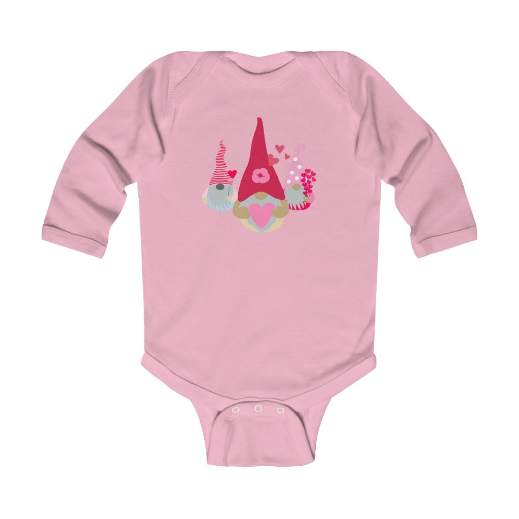 Valentine's Hearts, Balloons & Gnomes Infant Long Sleeve Bodysuit