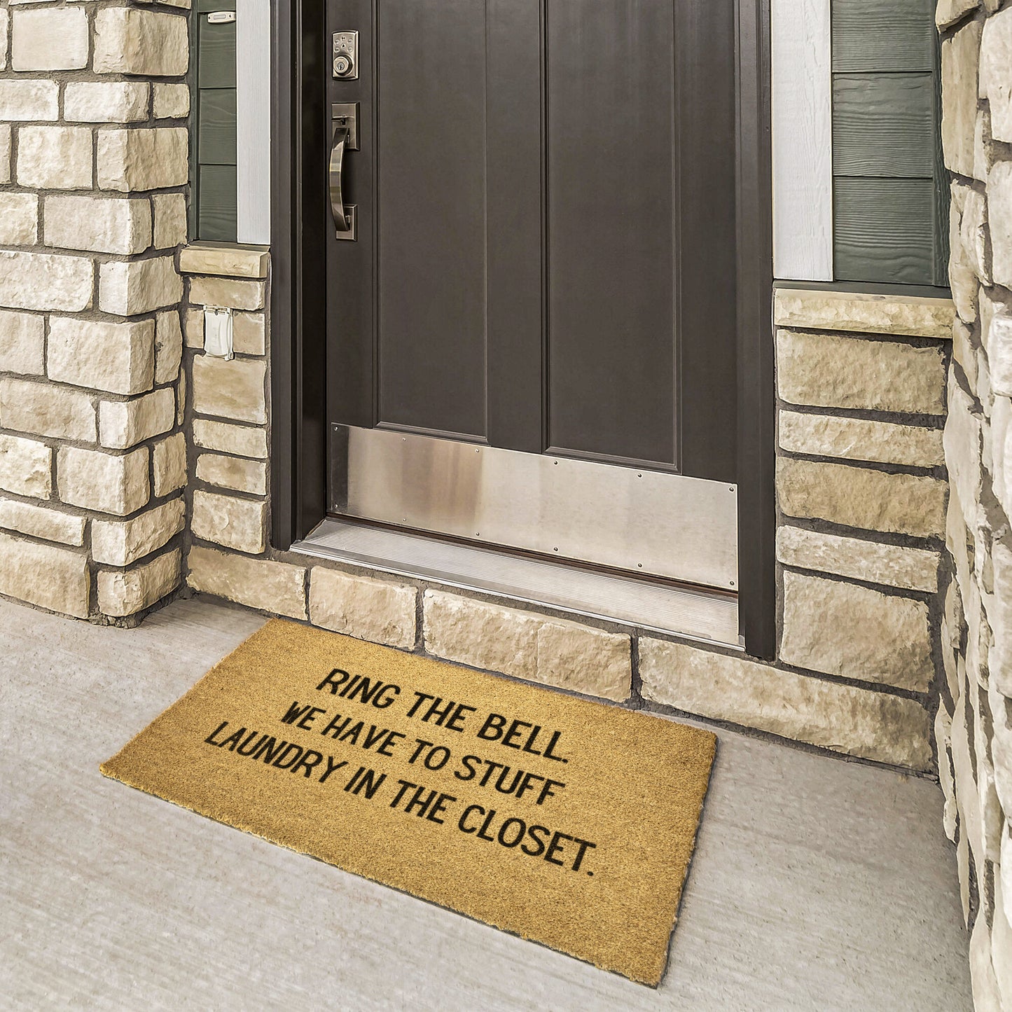 "We Have to Stuff Laundry in the Closet" Welcome Mat