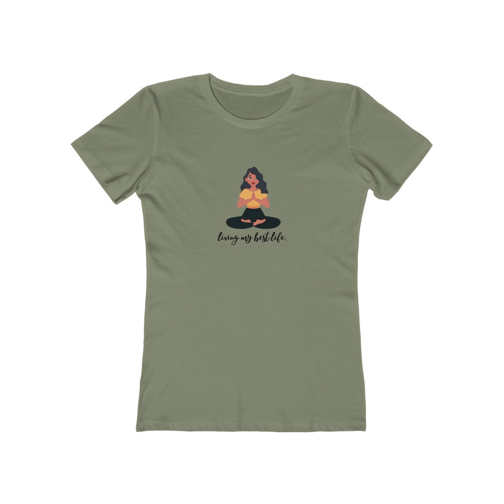 "Living my best life" Yoga Women's Slim Fit Cotton Tee