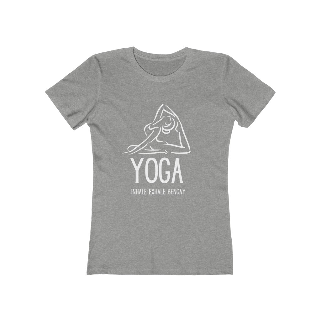 "Inhale. Exhale. Bengay." Yoga Women's Slim Fit Cotton Tee