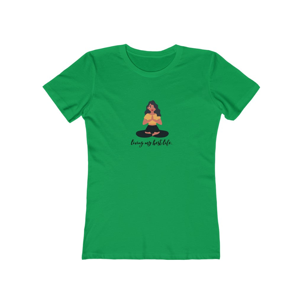 "Living my best life" Yoga Women's Slim Fit Cotton Tee