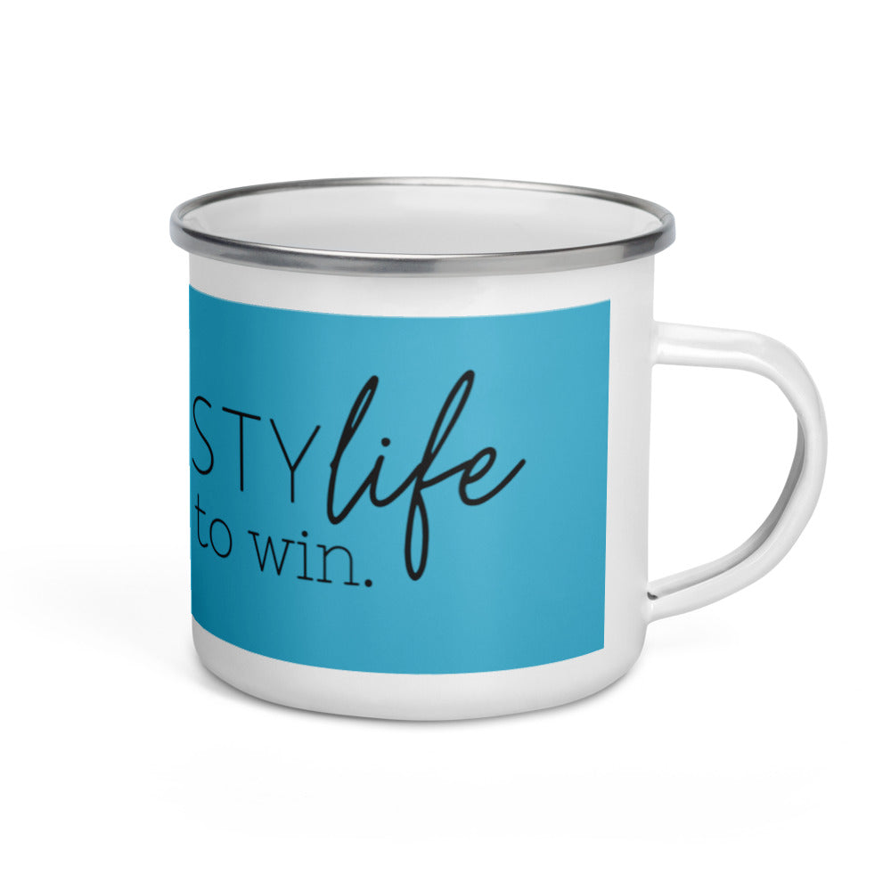 "Stay Frosty Life. Be present to win." Enamel Mug