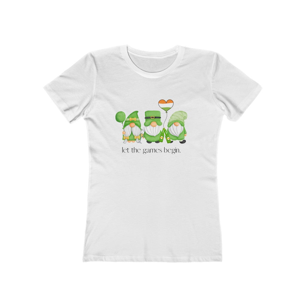 "Let the Games Begin" Women's Slim Fit Cotton Tee