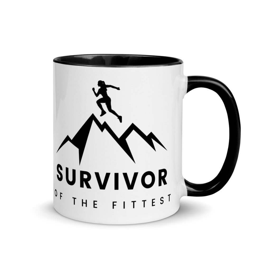 Survivor of the Fittest Mug with Color Inside
