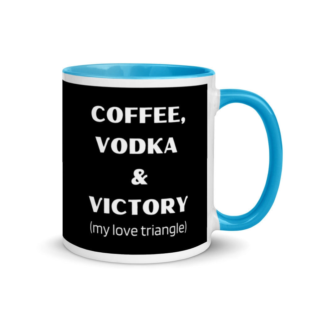 Coffee, Vodka, Victory Mug with Color Inside