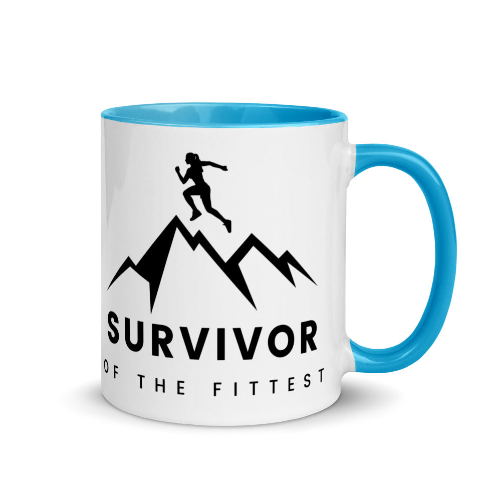 Survivor of the Fittest Mug with Color Inside