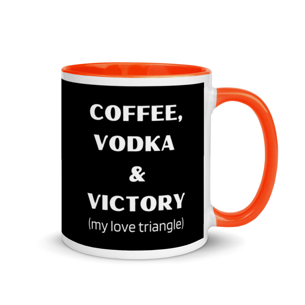 Coffee, Vodka, Victory Mug with Color Inside