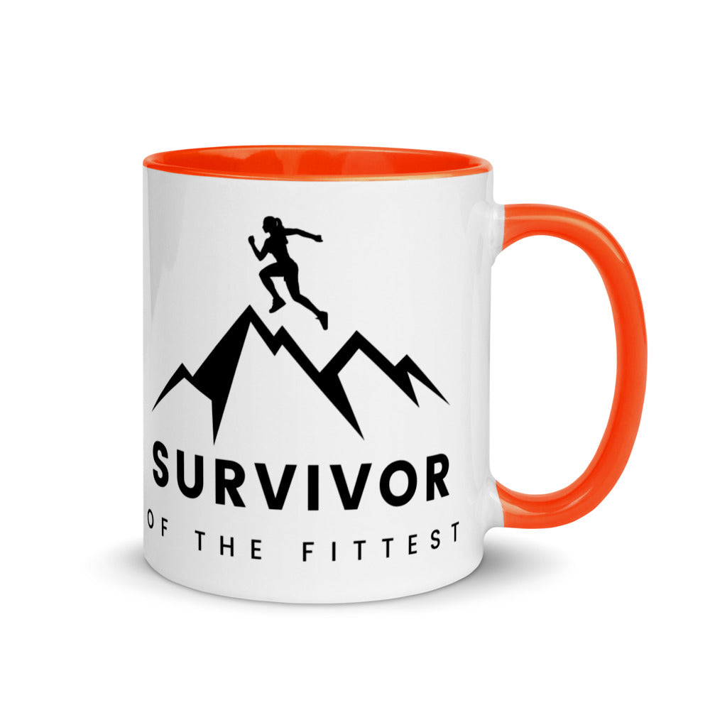 Survivor of the Fittest Mug with Color Inside