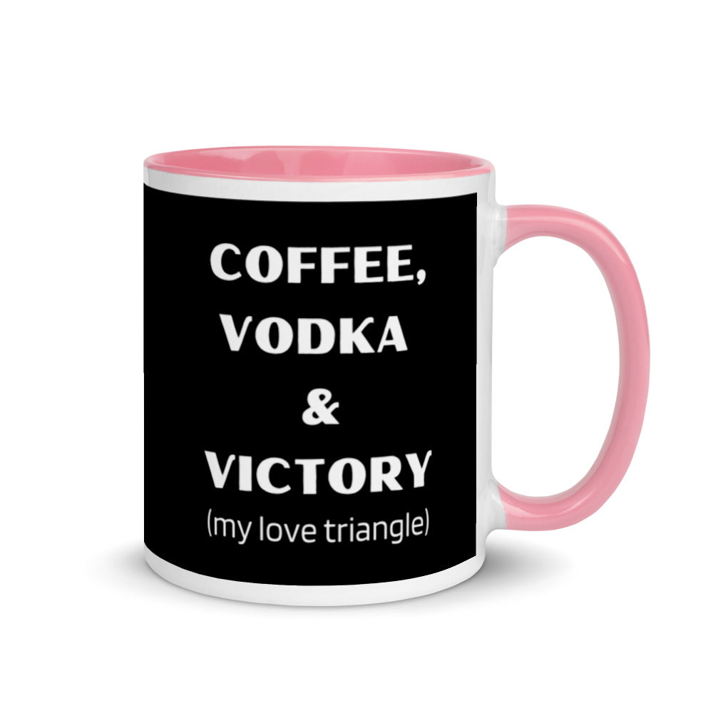 Coffee, Vodka, Victory Mug with Color Inside