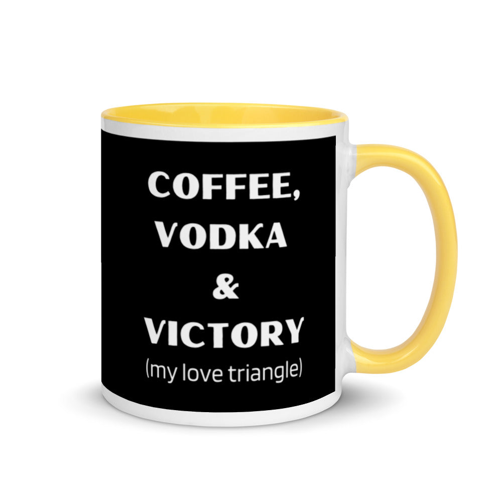 Coffee, Vodka, Victory Mug with Color Inside