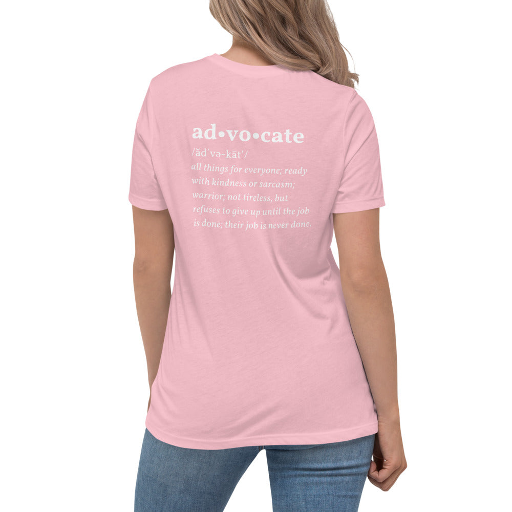 "AD*VO*CATE" Women's Relaxed T-Shirt