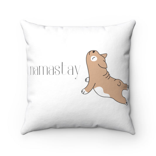 "Namastay" Spun Polyester Square Pillow