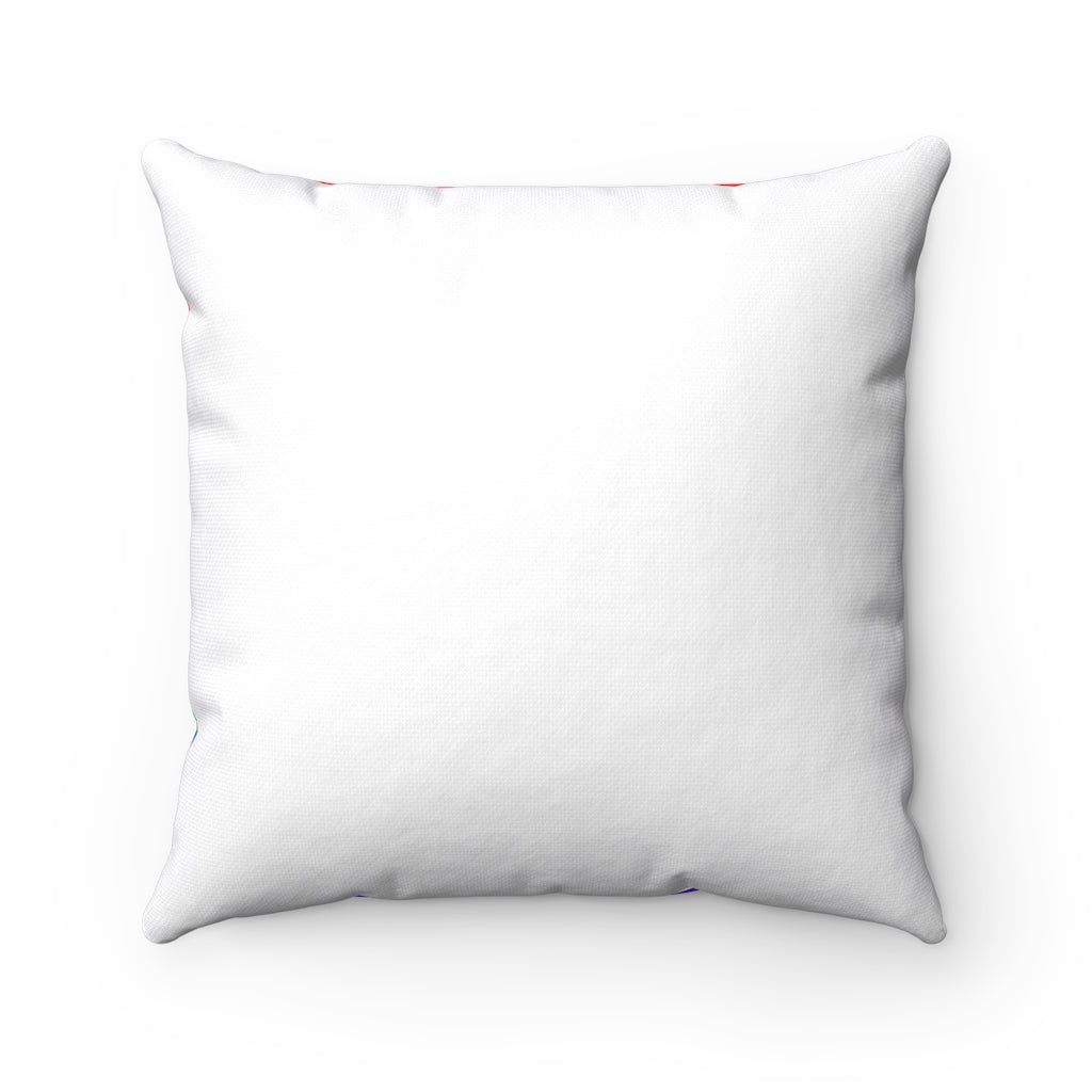 Peace, Love & OMFG - Stretch Spun Polyester Square Pillow (language)