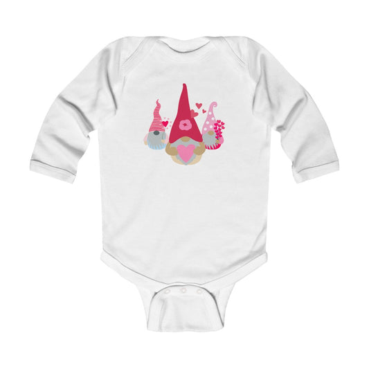 Valentine's Hearts, Balloons & Gnomes Infant Long Sleeve Bodysuit
