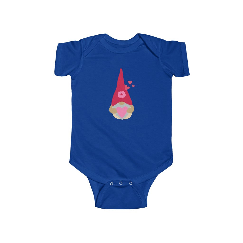 My Littlest Gnome has my Valentine's Heart Infant Fine Jersey Bodysuit