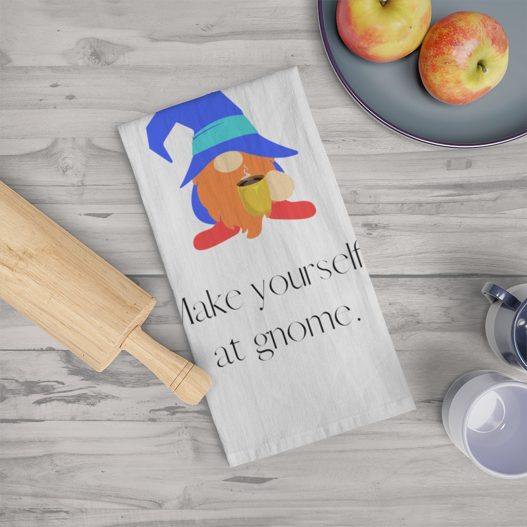 "Gnome is Where the Heart Is" (Blue) Tea Towel