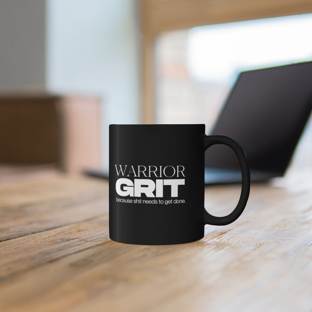 Warrior GRIT 11oz Black Mug (language)