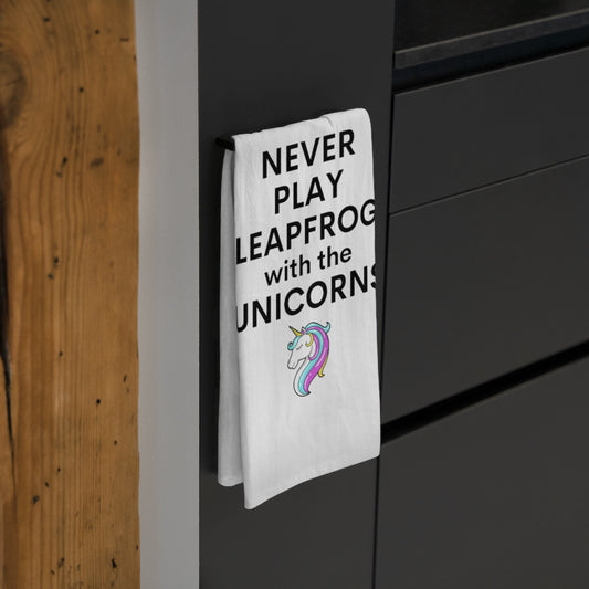 Never Play Leapfrog with the Unicorns Tea Towel