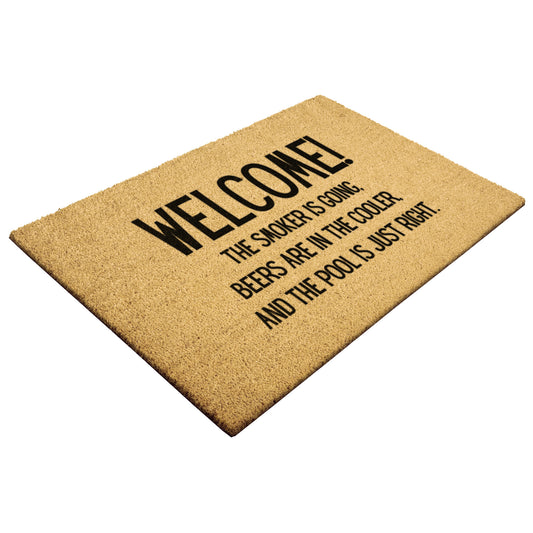 "Smoker's Going" Welcome Mat