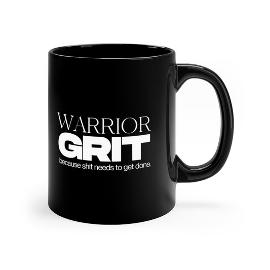 Warrior GRIT 11oz Black Mug (language)