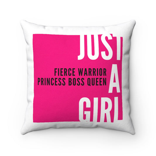 Just A Girl Boss Queen Stretch Spun Polyester Square Pillow