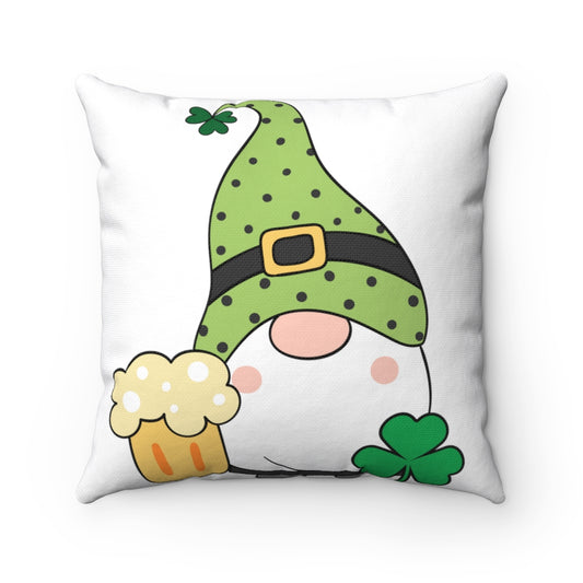 St. Pat's Special Beer Gnome - Stretch Spun Polyester Square Pillow