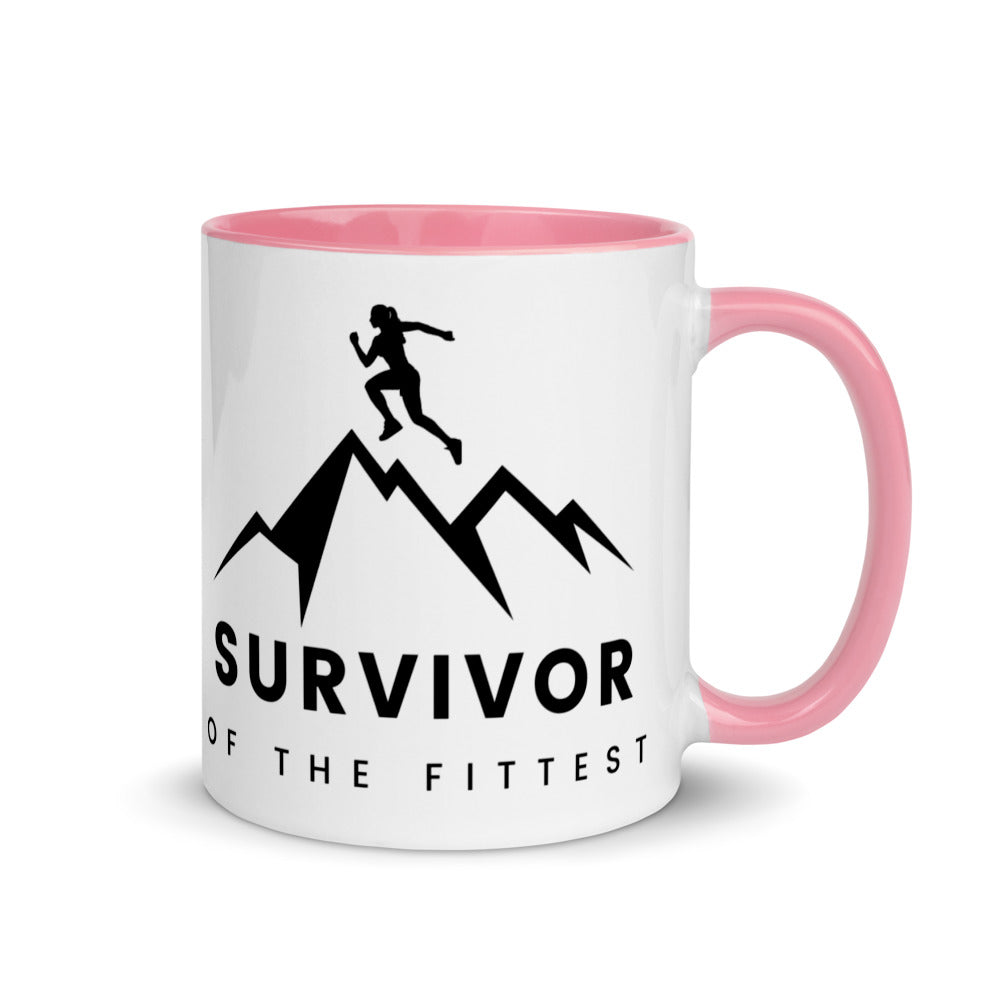 Survivor of the Fittest Mug with Color Inside