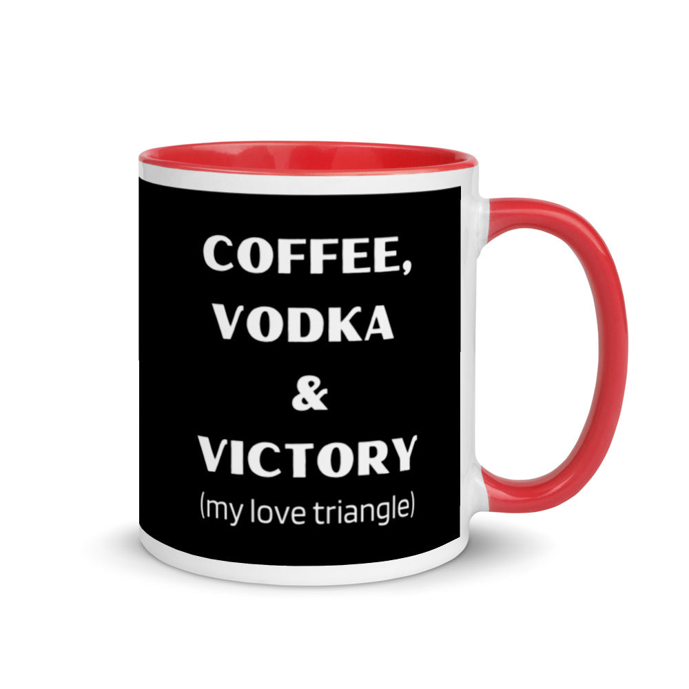 Coffee, Vodka, Victory Mug with Color Inside