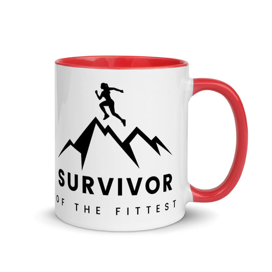 Survivor of the Fittest Mug with Color Inside
