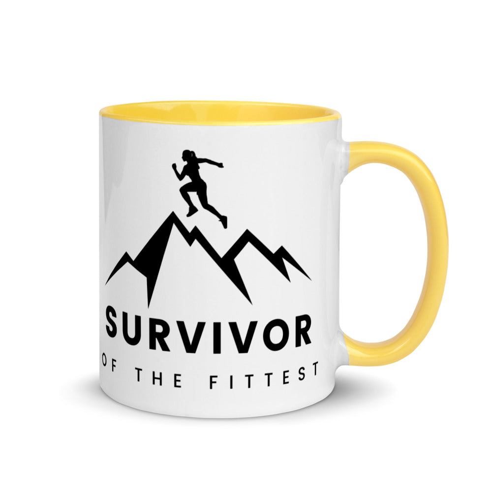 Survivor of the Fittest Mug with Color Inside